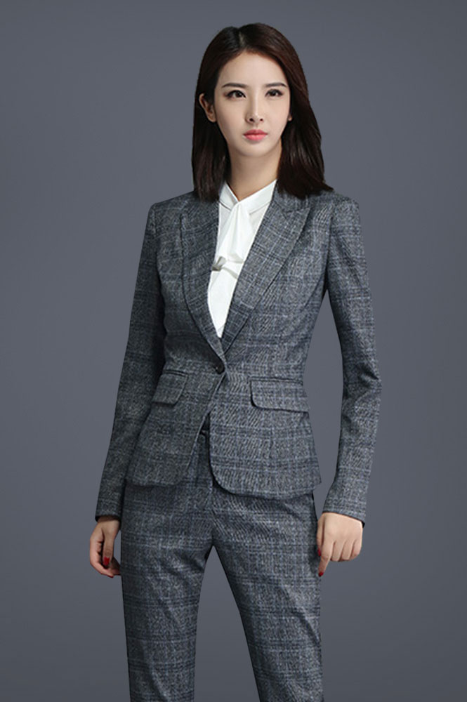 新款方格時尚氣質女西服定制